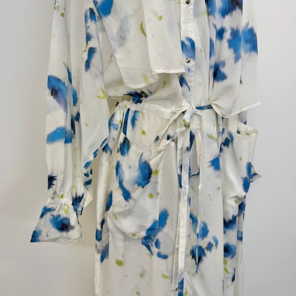 LEMAIRE Floral Print Duster Layered Shirt Dress Midi L - Picture 7 of 16
